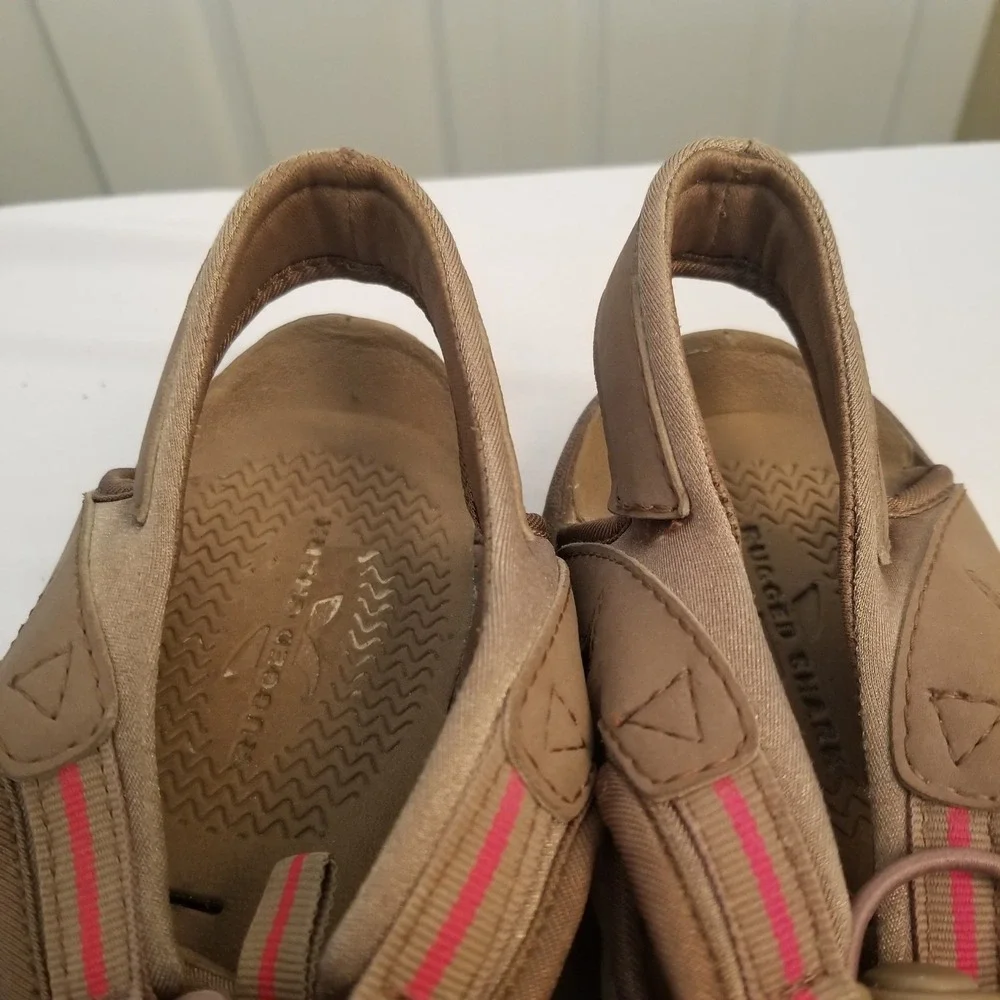 Rugged Shark Aquaire Outdoor Hiking Sandals Tan Bungee Lace Closed Toe Mens 10